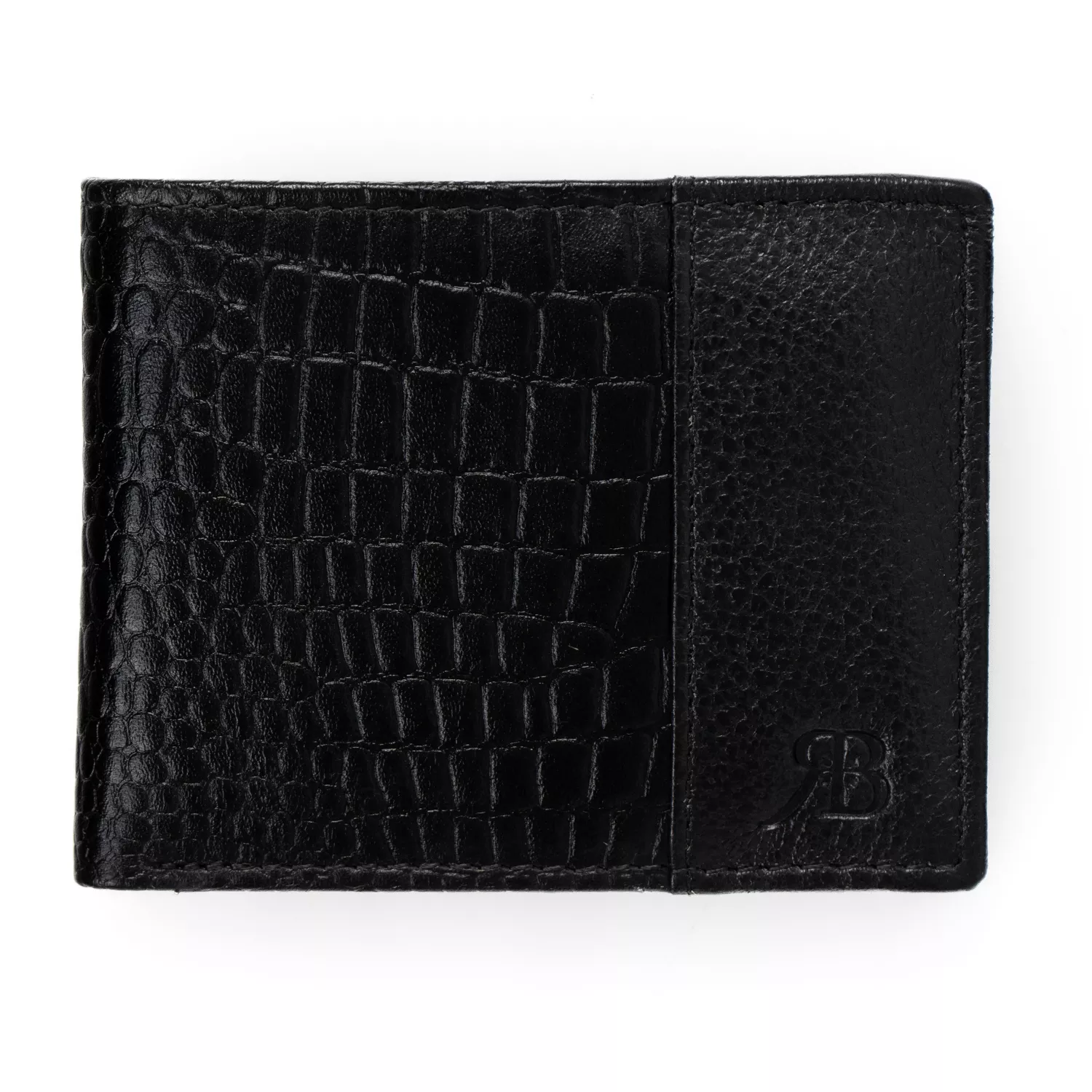 Richborn Half Croco Bifold Men’s Leather Wallet | Slim Compact Wallet | Coin Pocket & Multiple Card & Cash