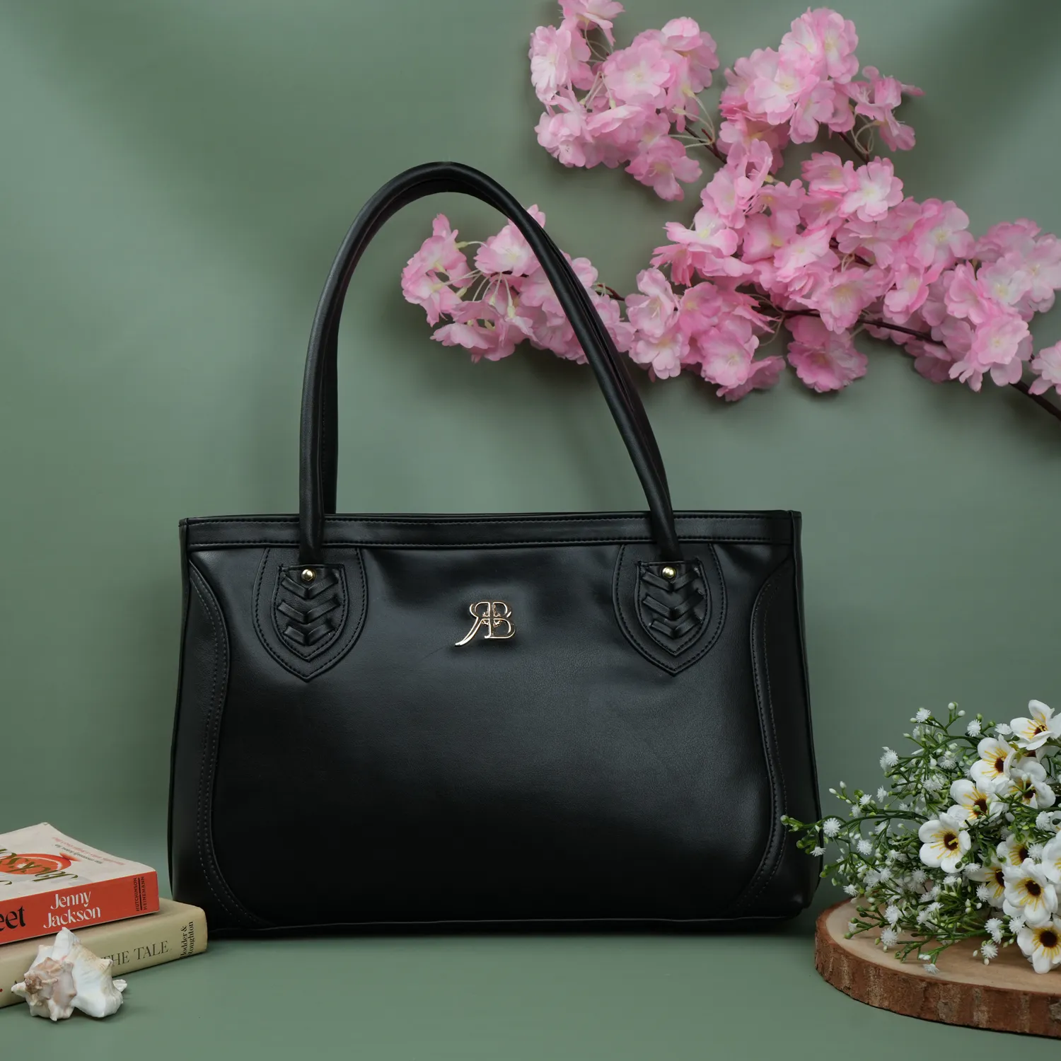 RICHBORN Leaf Detailed Tote Women’s Handbag | Premium Vegan Leather Office, Work & Daily Use Shoulder Bag for Women