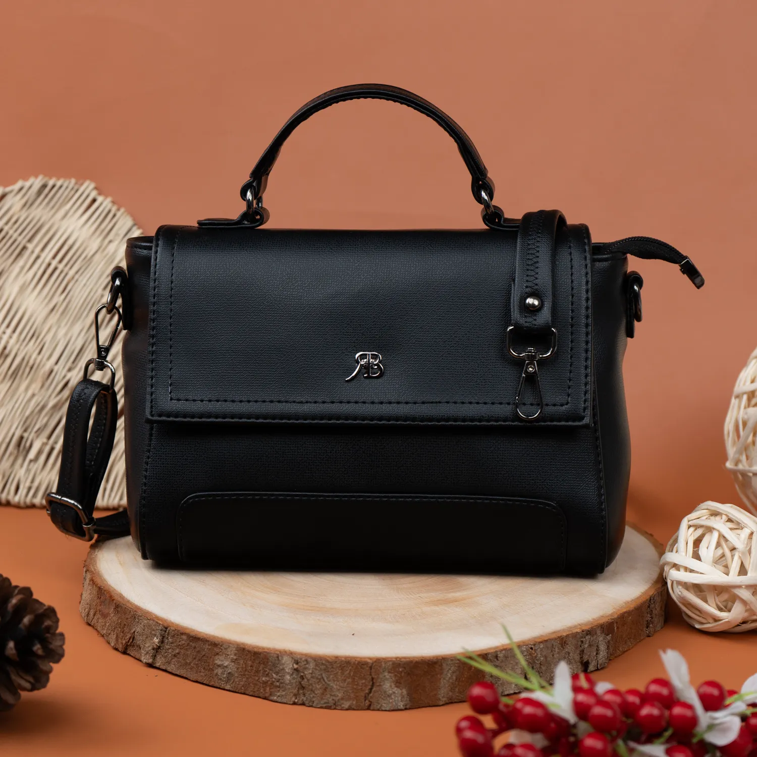 Richborn Mini Sling Satchel for Women | PU Leather Crossbody with Top Handle & Flap Closure