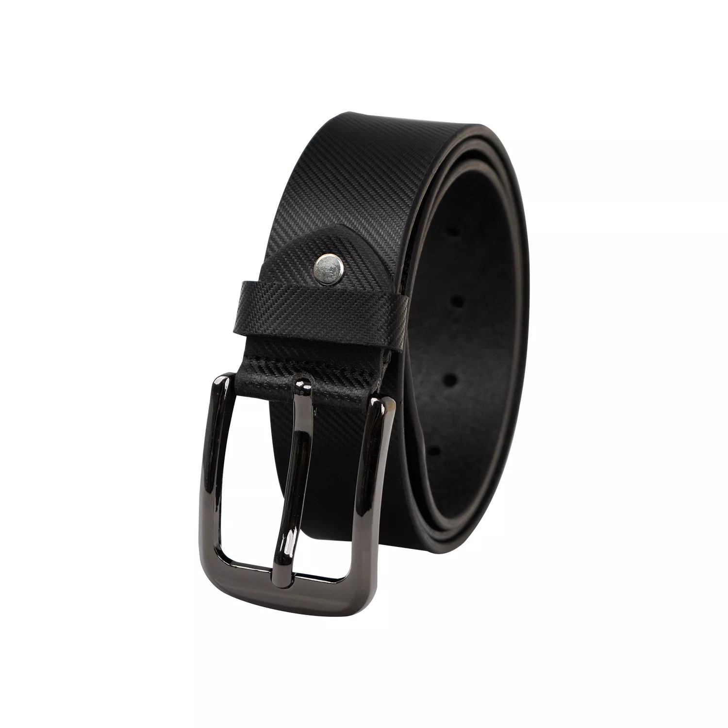 Richborn Leather Casual Belt | Genuine 40mm Glanza Pin Buckle Belt - Black