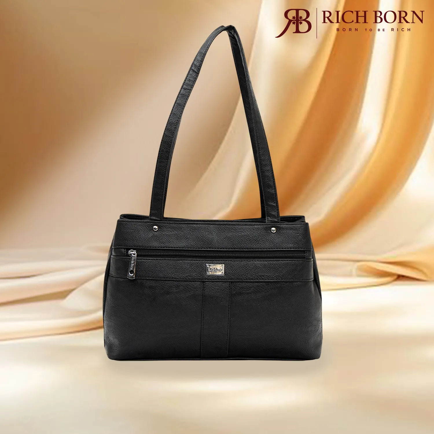 Buy RICHBORN UrbanEase Zip Tote – Stylish PU Leather Women’s Tote Bag